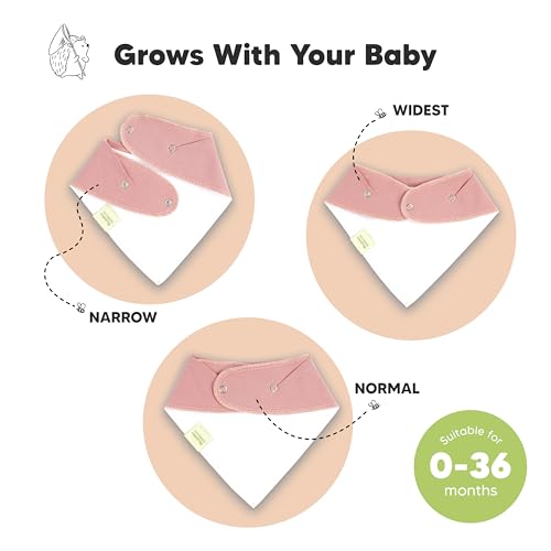 8-Pack Organic Baby Bandana Bibs for Girls - Super Absorbent Triangle Baby Bibs for Drooling and Teething Infant, 100% Cotton Extra Soft for Newborn, Infant 0-36 Months (Muted Pastel)