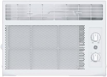 GE Window Air Conditioner Unit, 5,000 BTU for Small Rooms up to 150 sq ft. with Manual Adjustable Fan and Cooling Settings, Perfect for Small Bedroom or Living Room, Easy Install Kit Included, White