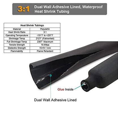 TKDMR 8pcs 4/0 AWG-1/2 Battery Lugs,Heavy Duty Wire Lugs,Ring Terminals,Battery Cable Ends,0 Guage terminals,Battery Terminal Connectors with 8pcs 3:1 Heat Shrink Tubing