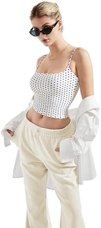 SUUKSESS Women Sexy Square Neck Tank Top Summer Y2K Going Out Basic Cami Shirt