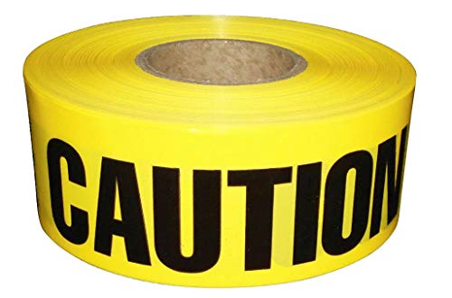 ATERET Caution No Parking Tape 2 Pack 3 inch x 1000 feet, Hazard Safety Tape, Construction Tape for Danger/Hazardous Area, Ideal Use for Halloween Decorations, Party, Work-Site