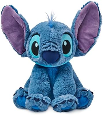 DISNEY STORE Official Stitch Medium Soft Toy for Kids, Cuddly Character with Fuzzy Texture and Embroidered Details, Flexible Floppy Ears, Disney Plushy Suitable for All Ages.