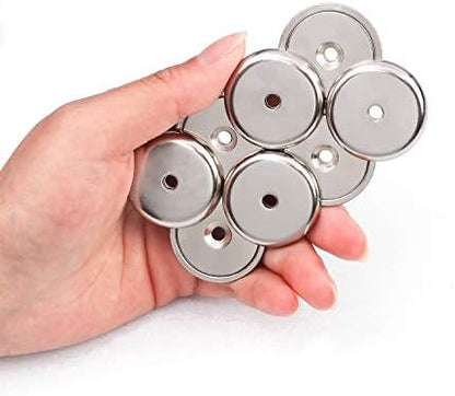 LOVIMAG Neodymium Cup Magnets,Rare Earth Magnets with100 LBS Holding Force,Dia 1.26 inch, with Heavy Duty Countersunk Hole and Stainless, for Tool Room,Workplace etc,Pack of 8