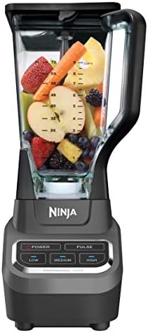 Ninja Professional Blender 1000W, Total Crushing Technology- Smoothies, Ice Crushing & Frozen Fruit, Full-Size Countertop Blender, 72-oz. Pitcher, Black & Grey, BL610
