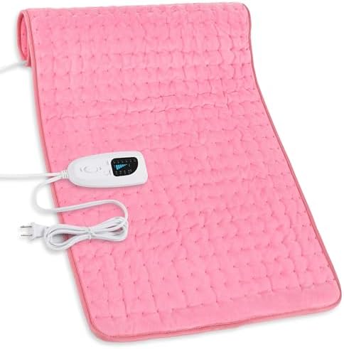 Heating Pad for Back,Neck,Abdomen,Moist Heated Pad for Shoulder,Knee,Hot Pad for Arms and Legs,Dry&Moist Heat & Auto Shut Off(Pink,33''×17'')