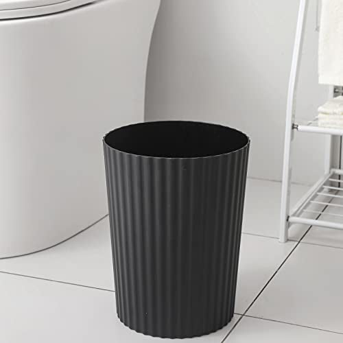 JiatuA Small Trash Can Plastic Wastebasket Round Garbage Container Bin for Bathroom, Kitchen, Bedroom, Home Office, College Dorm, Black 4 Pack