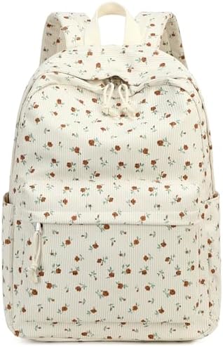 School Backpack for Teen Girls Bookbags Elementary High School Corduroy Laptop Bags Women Travel Daypacks