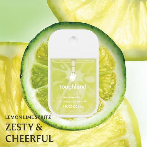 Touchland Power Mist Hydrating Hand Sanitizer Spray, FRESH 5 Set (Mint, Citrus, Lemon Lime, Aloe, Watermelon), 1 FL. OZ. Travel Size (Set of 5)