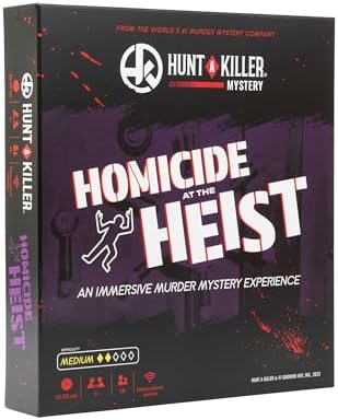 Hunt a Killer: Homicide at The Heist, Solve the Murder of a Brilliant Jewel Thief, Murder Mystery Game for Adults, Perfect for True Crime Fans, Mystery Box for Game Night, Designed 1+ Players Ages 14+