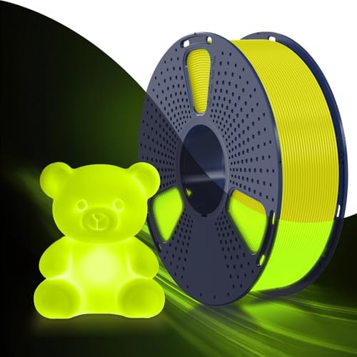 SUNLU PETG Glow in The Dark Filament, Luminous PETG 3D Printer Filament 1.75mm, High Brightness and Long Time Filament, Dimensional Accuracy +/- 0.02mm, 1kg Spool.(Glow Yellow)