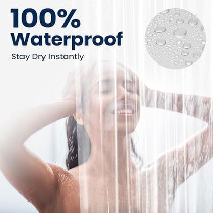 downluxe Set of 3 Waterproof Clear Shower Curtain Liner - PEVA Lightweight Plastic Shower Liner with 3 Magnets, Shower Curtains for Bathroom, 72" x 72", Clear