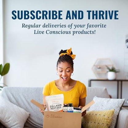 Live Conscious Collagen Powder Hydrolyzed Collagen Peptides Type I & III - Keto & Paleo Friendly - Unflavored - 20 Servings, 7.8 oz