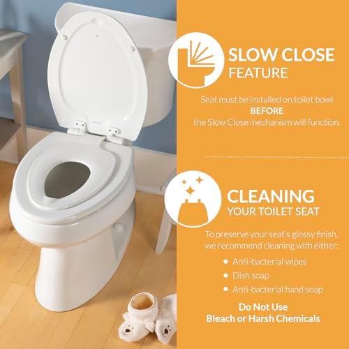 Mayfair NextStep2 Toilet Seat with Toddler Potty Training Seat Built-In, Slow Close, Easy Clean, Magnetic Removable Kids Seat, Made in USA, ELONGATED, White