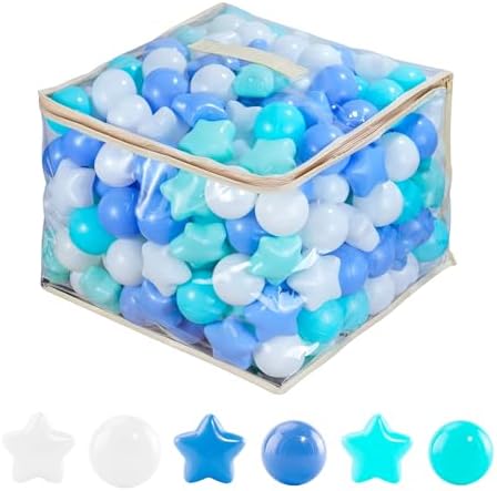 MoonxHome Ball Pit Balls for Toddlers, BPA Free Crush Proof Plastic Toy Balls for Ball Pit, Children's Pool Water Toys, Macaron Ocean Balls for Play Tent 2.15 Inch Pack of 100…