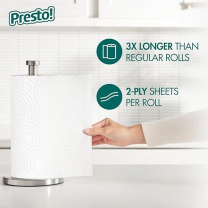 Amazon Brand - Presto! Flex-a-Size Paper Towels, 158 Sheet Huge roll, 6 Rolls, Equivalent to 19 Regular Rolls, White