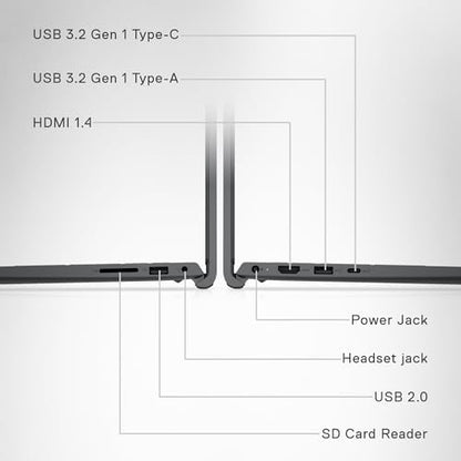 Dell Inspiron 3530 Laptop - 15.6-inch FHD (1920x1080) Display, Intel Core i3-1305U Processor, 8GB DDR4 RAM, 512GB SSD, Intel UHD Graphics, Windows 11 Home, Onsite Service - Carbon Black