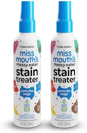 Miss Mouth's Messy Eater Stain Treater Spray - 4oz 2 Pack Stain Remover - Newborn & Baby Essentials - No Dry Cleaning Food, Grease, Coffee Off Laundry, Underwear, Fabric