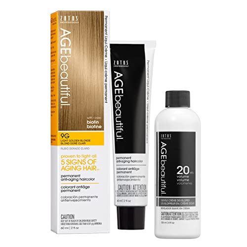 AGE beautiful Permanent Hair Color Dye Liqui Creme | 100% Gray Coverage | Anti-Aging Haircolor | Biotin for Thicker, Fuller Hair | Professional Salon Coloring