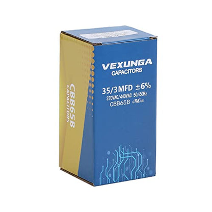 35/3 uF 35+3 MFD 370VAC or 440VAC Dual Run Start Round A/C Capacitor CBB65B 35 3 uF Air Conditioner Capacitors for AC Unit Fan Motor Start or Heat Pump or Condenser Straight Cool