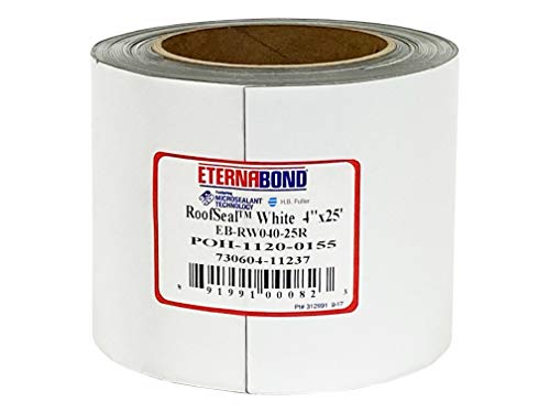 EternaBond RoofSeal White 4" x25' MicroSealant UV Stable RV Roof Seal Repair Tape | 35 mil Total Thickness - EB-RW040-25R - One-Step Durable, Waterproof and Airtight Sealant