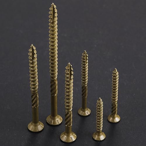 #10 * 2-1/4" Deck Screws, (180pcs) 2 lbs.Exterior Wood Screws, Rust Resistant epoxy Coated, Bronze, T25 Star Bit