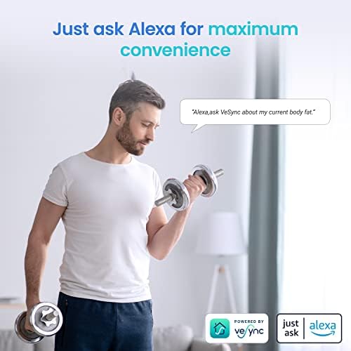 Etekcity Smart Scale for Body Weight and Fat Percentage, Digital Bathroom Accurate Weighing Machine for People's BMI Muscle, Bluetooth Electronic Body Composition Monitor Syncs with App, 400lb, White