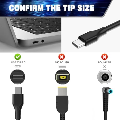 BAJ Universal 100W USB-C Laptop Charger Compatible with Lenovo,Acer,Dell,Asus,Mac Book Pro/Air 16, 15, 14, 13 Inch, Chromebook, Lenovo ThinkPad and Type-C Adapter Charger