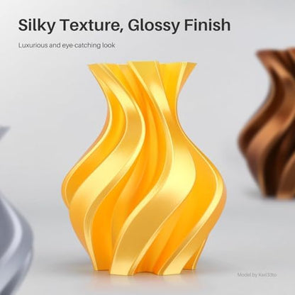 ELEGOO Silk PLA Filament 1.75mm Bronze 1KG, 3D Printer Filament Dimensional Accuracy +/- 0.02mm, 1kg Spool(2.2lbs) Fits for Most FDM 3D Printers