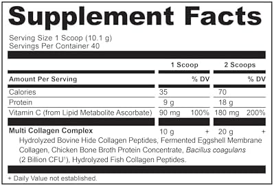 Ancient Nutrition Collagen Peptides Powder, Multi Collagen Protein, Women & Men, Vitamin C, Probiotics, Hydrolyzed Collagen, Supports Skin, Joints, Gut Health, Unflavored, 40 Servings