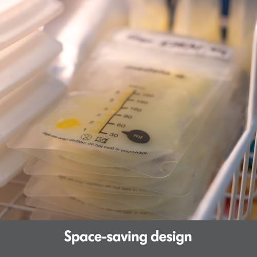 Medela Breastmilk Storage Bags, 200 Count, Ready to Use Breast Milk Storing Bags for Breastfeeding, Self Standing Bag, Space Saving Flat Profile, Hygienically Pre-Sealed, 6 Ounce