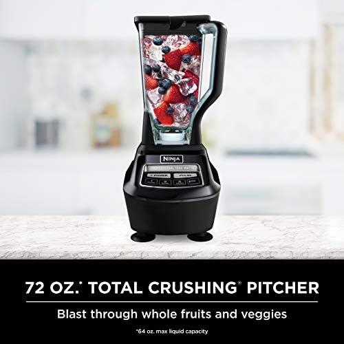 Ninja Mega Kitchen System, 1500W, 72 oz. Full-Size Blender & 8-Cup Food Processor with (2) 16 oz. To-Go Cups, Total Crushing Technology - Smoothies, Ice Crushing, Purees, Dough & More, Black, BL770