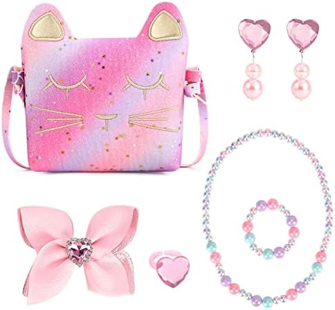 mibasies Purse for Little Girls Dress Up Jewelry Pretend Play Kids Accessories Mermaid Gifts