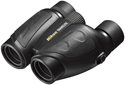 Nikon Travelite 10x25 Binoculars (7278) Travel Binoculars Bundle, Black, with Nikon Lens Pen, Carry Case, and Lens Cloth - High Powered Compact for Adults - Bird Watching, Hunting, Hiking