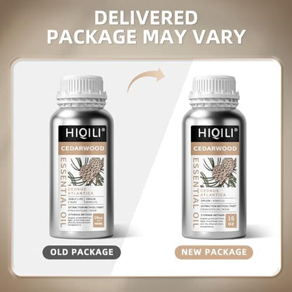 HIQILI 16 Fl Oz Cedarwood Essential Oil, Pure Natural Cedarwood Oil for Hair, Diffuser, Aromatherapy - 500ML