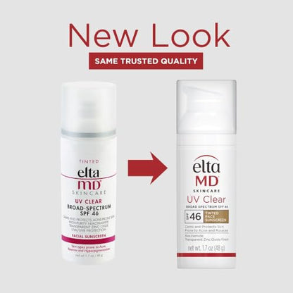 EltaMD UV Clear Tinted Face Sunscreen, SPF 46 Oil- Free with Zinc Oxide, Dermatologist Recommended