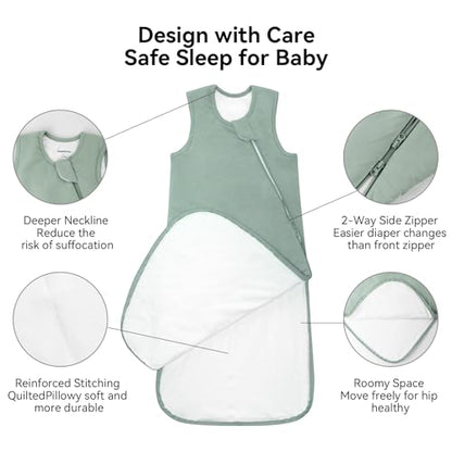 BubblePanda Rayon Made from Bamboo Sleep Sack 0-6 Months 1.0 Tog Soft Toddler Sleeping Sack 3-6 Months for Infant Newborn Babies 2-Way Zipper Baby Wearable Blanket 0-3 Months