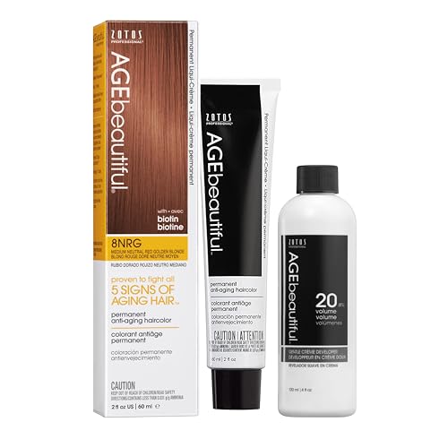 AGE beautiful Permanent Hair Color Dye Liqui Creme | 100% Gray Coverage | Anti-Aging Haircolor | Biotin for Thicker, Fuller Hair | Professional Salon Coloring