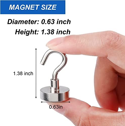 LOVIMAG Neodymium Strong Magnetic Hooks，30Lbs Rare Earth Magnets Heavy Duty with Hook for Refrigerator,Ceiling Magnets for Hanging,Cruise,Curtain and Kitchen etc - Pack of 500