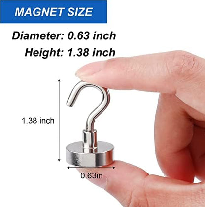 LOVIMAG Neodymium Strong Magnetic Hooks，30Lbs Rare Earth Magnets Heavy Duty with Hook for Refrigerator,Ceiling Magnets for Hanging,Cruise,Curtain and Kitchen etc - Pack of 500