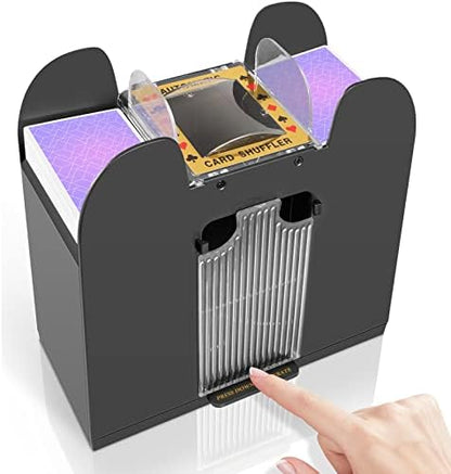 Automatic Card Shuffler 2/1/4/6 Deck,Battery-Operated Electric UNO Poker Shuffler,Playing Card Shuffler for Home Card Game,Travel