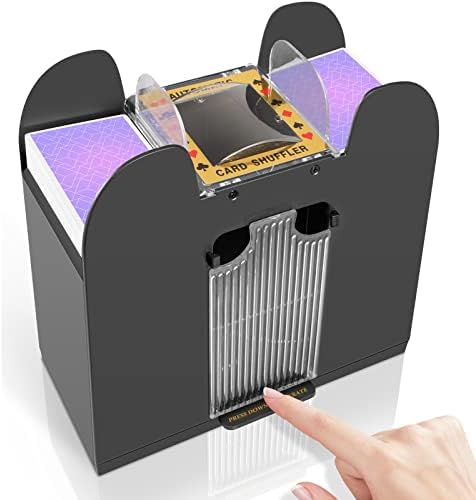 Automatic Card Shuffler 2/1/4/6 Deck,Battery-Operated Electric UNO Poker Shuffler,Playing Card Shuffler for Home Card Game,Travel