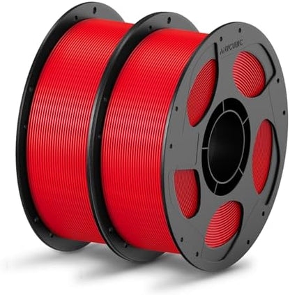 ANYCUBIC PLA Filament 1.75mm Bundle, 3D Printing PLA Filament 1.75mm Dimensional Accuracy +/- 0.02mm, 1KG Reusable Spool (2.2 lbs), 2KG Red + Red