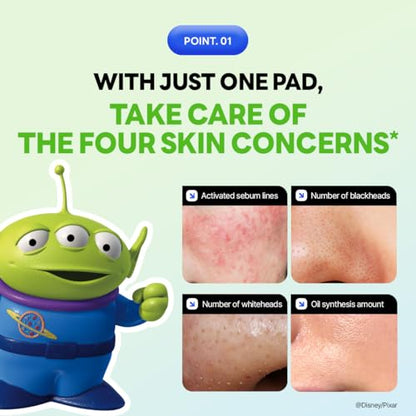 MEDIHEAL Teatree Trouble Toner Pads [Disney Pixar Edition] - Lactobacillus Sensitive Acne Prone Skin - Vegan Face Gauze, Full Size 100 + Refill 100 (200 Pads)