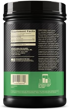 Optimum Nutrition Micronized Creatine Monohydrate Powder, Unflavored, 240 Servings, 1200 Grams (Packaging May Vary)