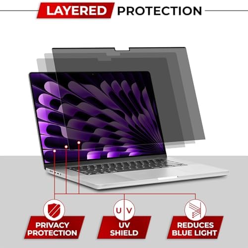 Magnetic Privacy Screen for MacBook Air 15 Inch (2023-2025, M2, M3, M4) Removable Laptop Privacy Filter Shield and Protector