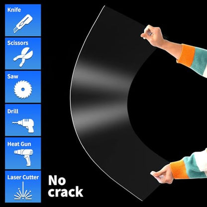 Art3d (2 Pack) 1/8" Thick Plexiglass Sheets - 36" x 48" PET Clear Acrylic Sheets for Art Design，Craft Projects, Signs, DIY in Home, Wedding, Festival,Party,Office