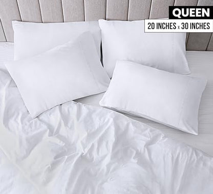 Utopia Bedding Queen Pillow Cases - 12 Pack - Envelope Closure - Soft Brushed Microfiber Fabric - Shrinkage and Fade Resistant Pillow Covers Queen Size 20 X 30 Inches (Queen, White)