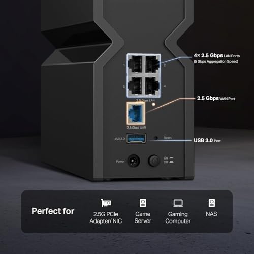 TP-Link Tri-Band BE9300 WiFi 7 Router (Archer BE550) - 6-Stream, Full 2.5G Ports w/ 6 Internal Antennas, Up to 2,000 Sq Ft, Add Easy-Mesh Device for Extended Coverage, VPN Support, Free Expert Support