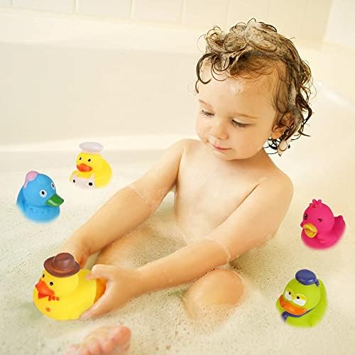 Rubber Ducks in Bulk,Assortment Duckies for Jeep Ducking Floater Duck Bath Toys Party Favors (30-Pack)