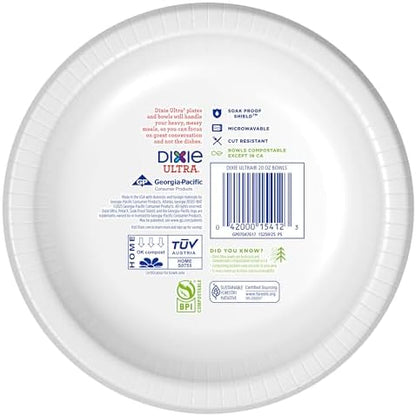Dixie Ultra, Large Paper Bowls, 20 Oz, 26 Count (Pack of 6), Microwave Safe, Compostable, Disposable Bowls Great For Breakfast, Lunch, And Dinner Meals